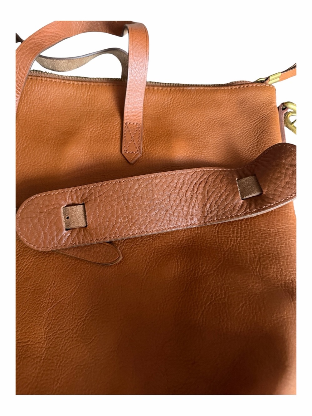 Madewell Zip Top Transport Carryall English Saddle Color - Picture 8 of 13